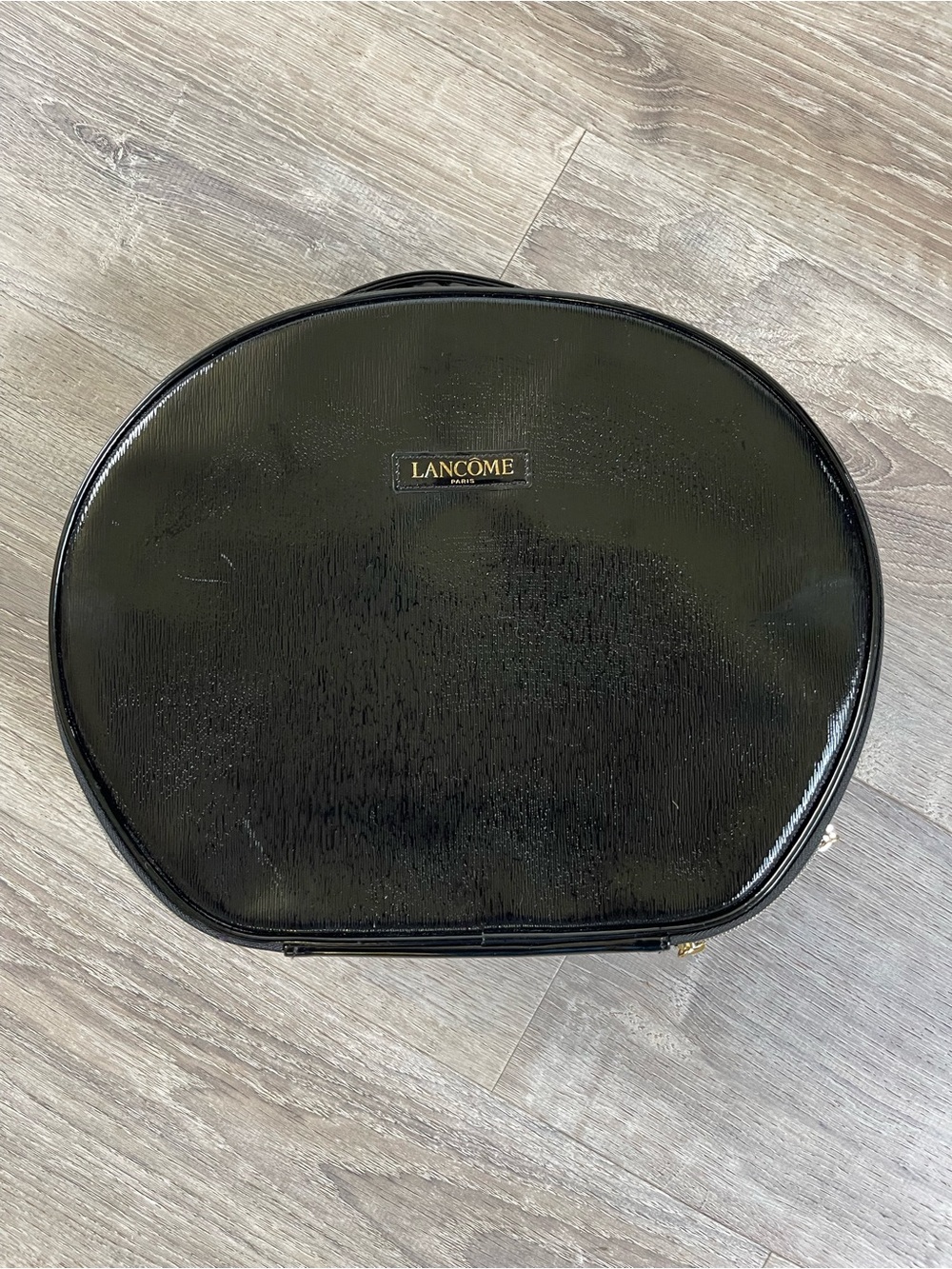 Lancôme large Black Patent Makeup Case new